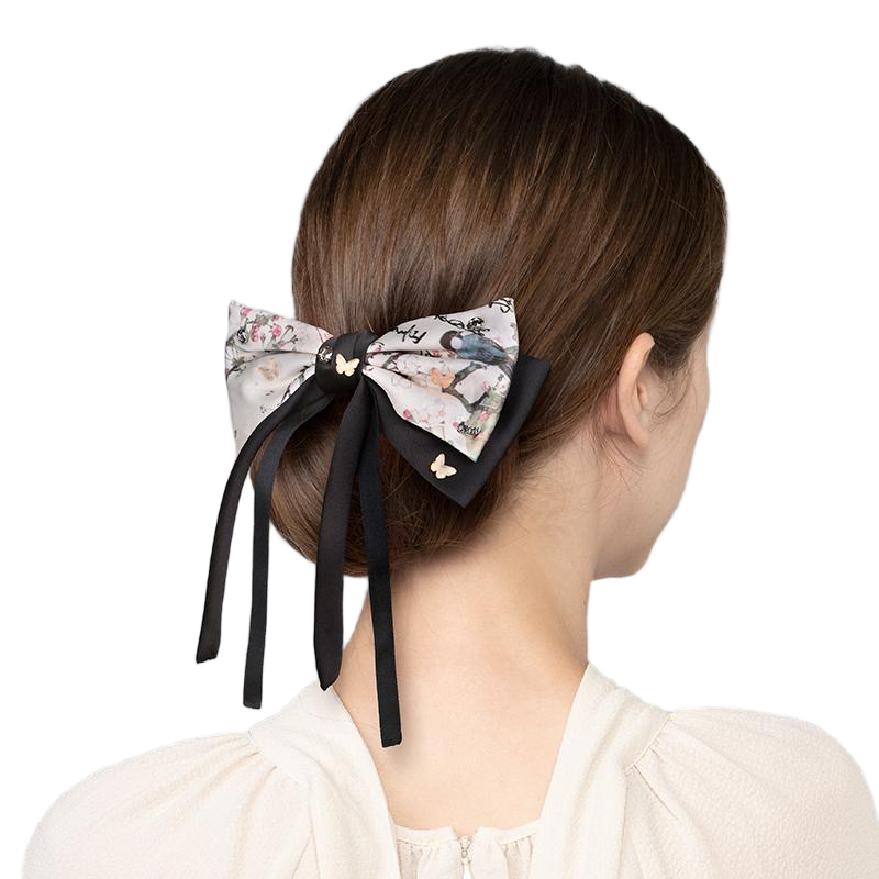 New Chinese Style Bowknot Tassel Hair Clip Half-Up Hairpin for Ponytail & Back of Head