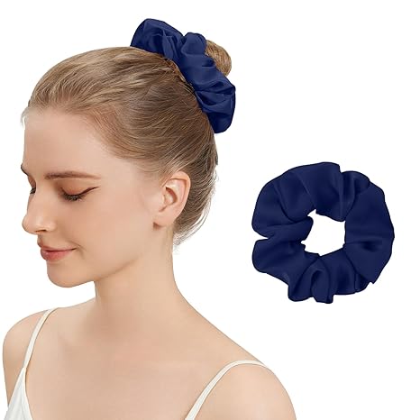 Silk Hair Scrunchies for Women-BLUE
